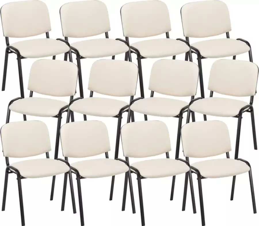 Clp Ken 12er set bezoekersstoel Kunstleer Creme