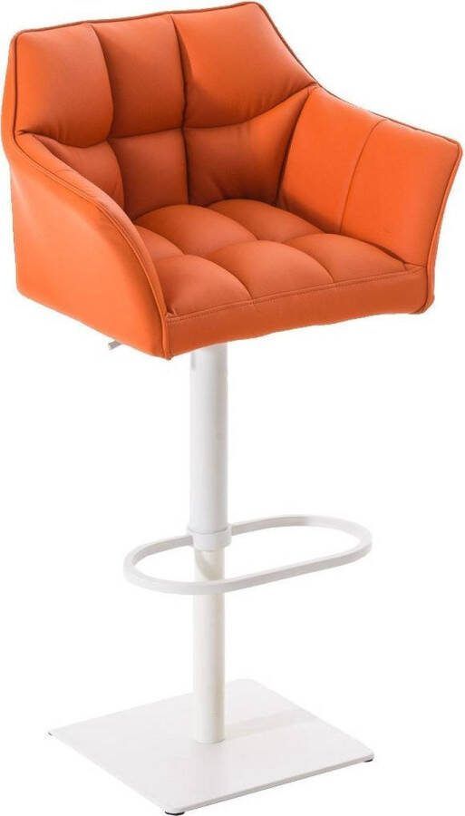 Clp Damaso Barkruk Kunstleer Oranje Wit