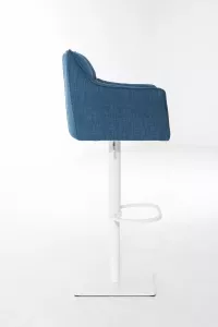 24Designs Verstelbare Barkruk Tanja Stof Mat Wit Onderstel