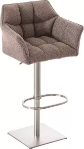 24Designs Barkruk Tanja RVS Onderstel Zitting Stof Bruin
