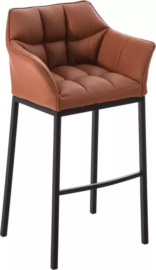 Clp Damaso Barkruk Vast frame Kunstleer Licht bruin Zwart