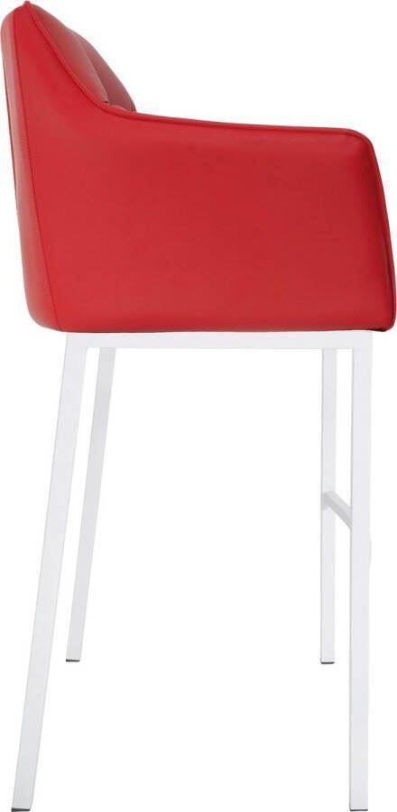 Clp Damaso Barkruk Vast frame Kunstleer Rood Wit - Foto 2