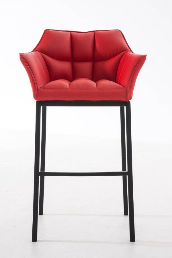 Clp Damaso Barkruk Vast frame Kunstleer rood zwart