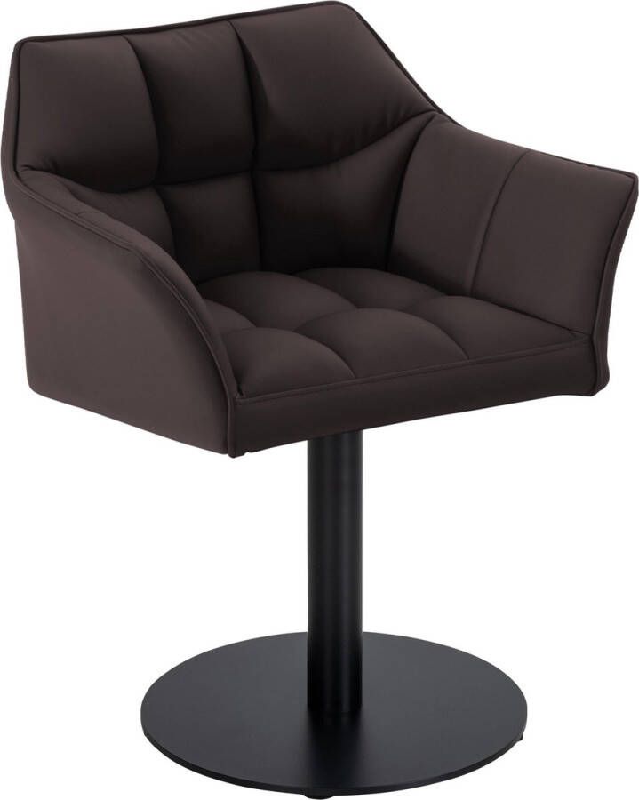 Clp Damaso Loungestoel Binnen Met armleuning Eetkamerstoel Metaal frame bruin Kunstleer