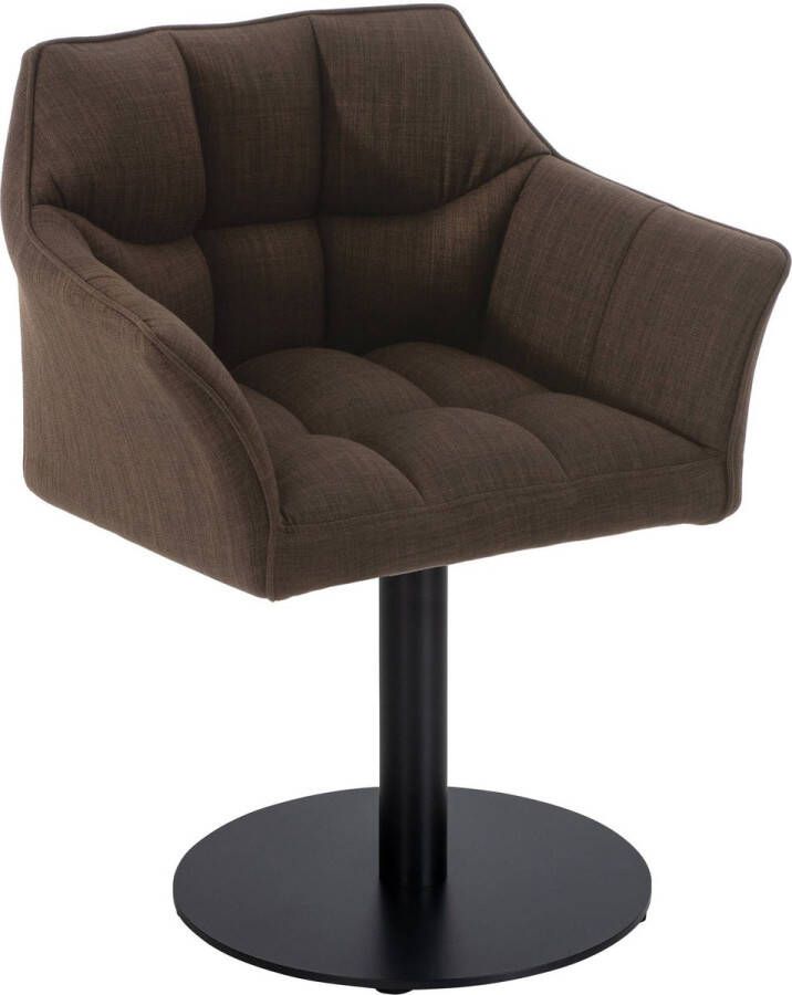 Clp Damaso Loungestoel Binnen Met armleuning Eetkamerstoel Metaal frame bruin Stof