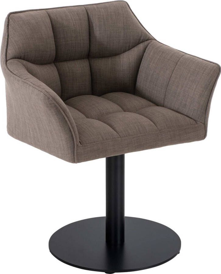 Clp Damaso Loungestoel Binnen Met armleuning Eetkamerstoel Metaal frame grijs Stof