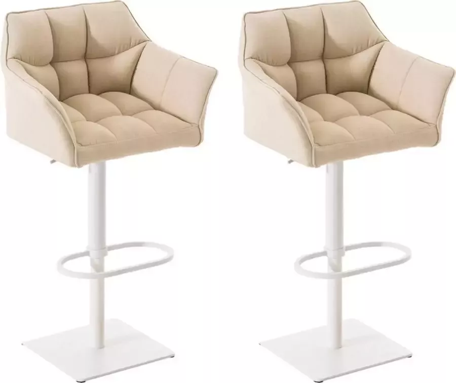 Clp Damaso Set van 2 barkrukken Stof creme wit - Foto 1