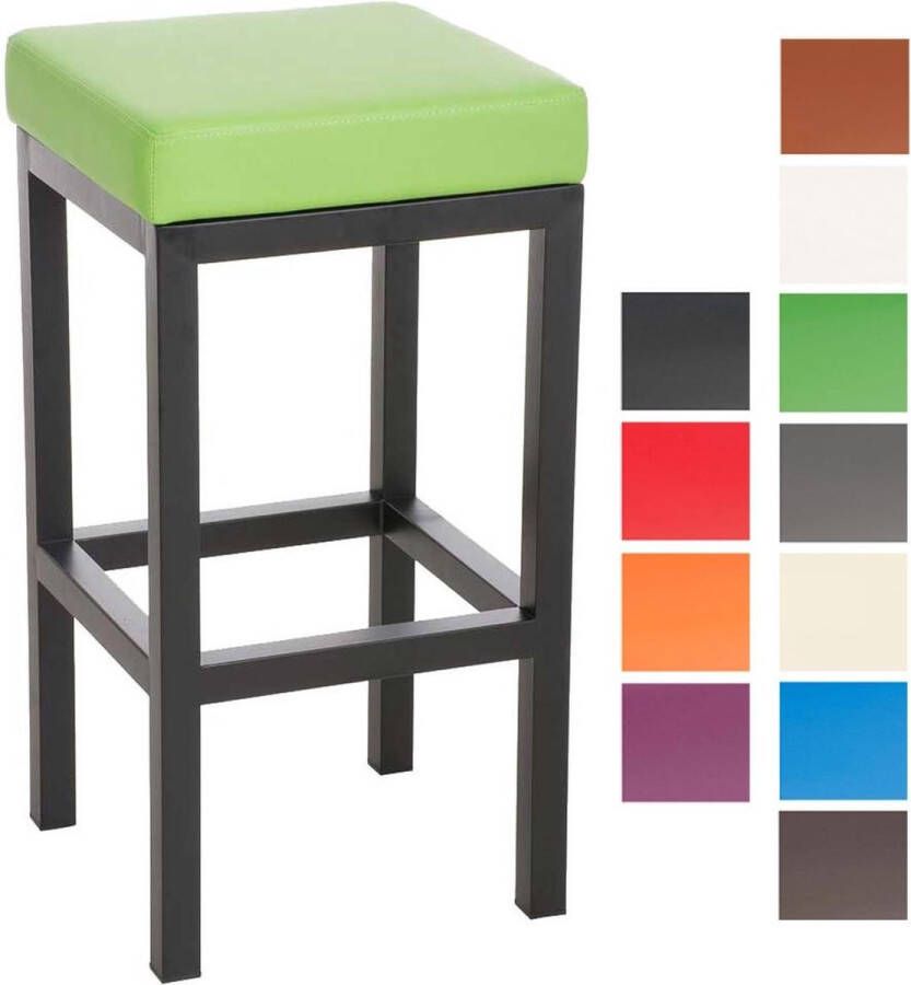 Clp Design barkruk TAYLOR B80 barstoel metalen barkruk leuningvrij met voetsteun gastronomie geschikt kunstleer groen