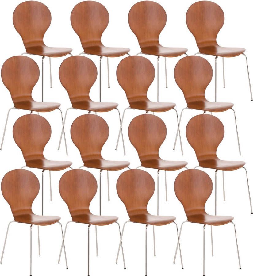Clp Diego Set van 16 bezoekersstoelen bruin