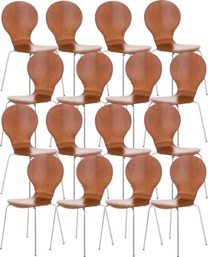 Clp Diego Set van 16 bezoekersstoelen bruin