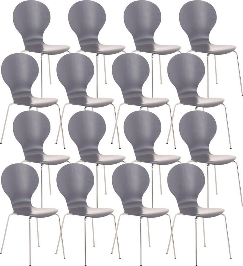 Clp Diego Set van 16 bezoekersstoelen grijs