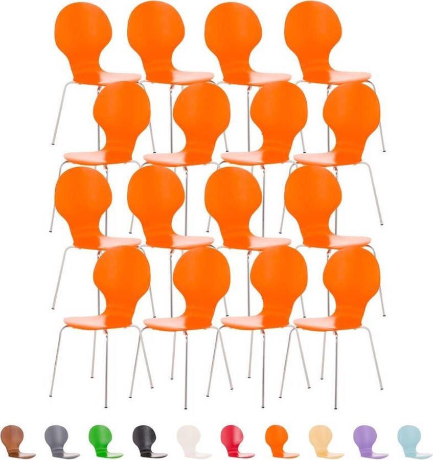 Clp Diego Set van 16 bezoekersstoelen oranje
