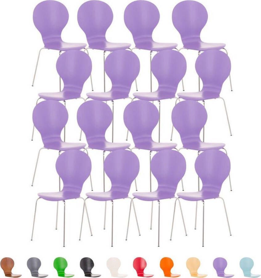 Clp Diego Set van 16 bezoekersstoelen purper