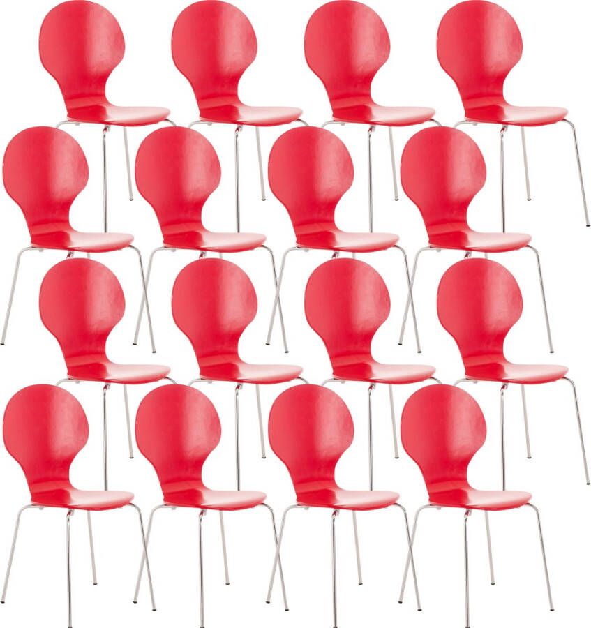 Clp Diego Set van 16 bezoekersstoelen rood