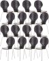 Clp Diego Set van 16 bezoekersstoelen zwart - Thumbnail 2