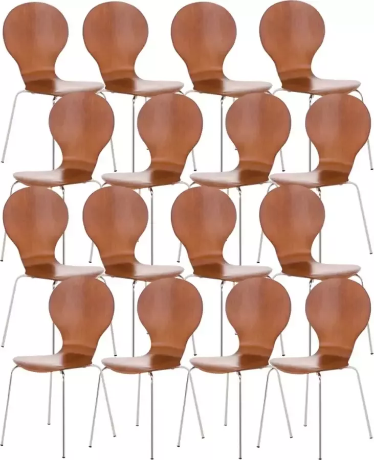 Clp Diego Set van 16 stapelstoelen bruin