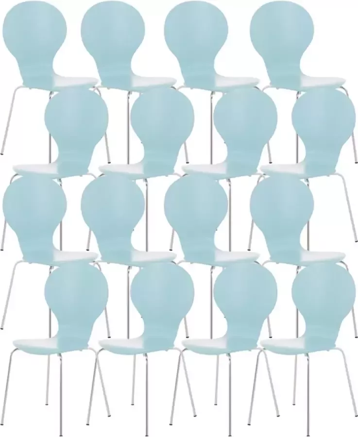 Clp Diego Set van 16 stapelstoelen lichtblauw