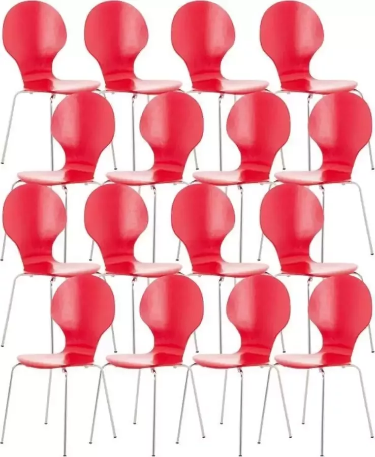Clp Diego Set van 16 stapelstoelen rood