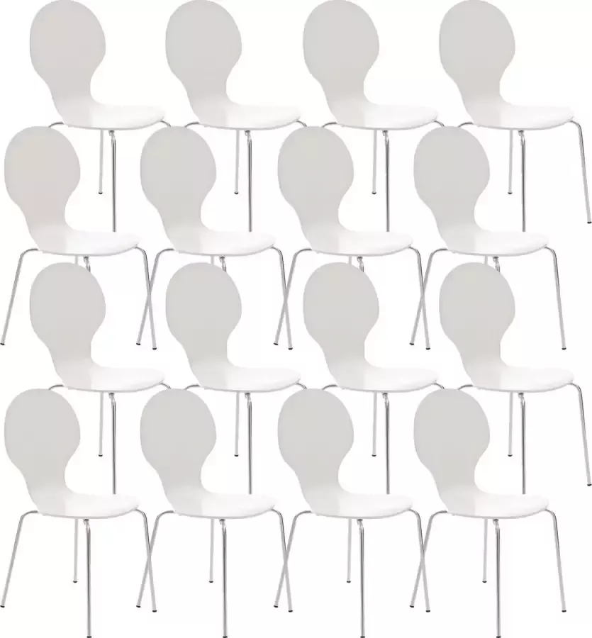 Clp Diego Set van 16 stapelstoelen wit