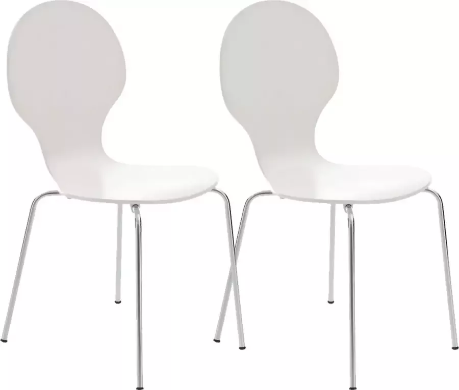 Clp Diego Set van 2 stapelstoelen wit