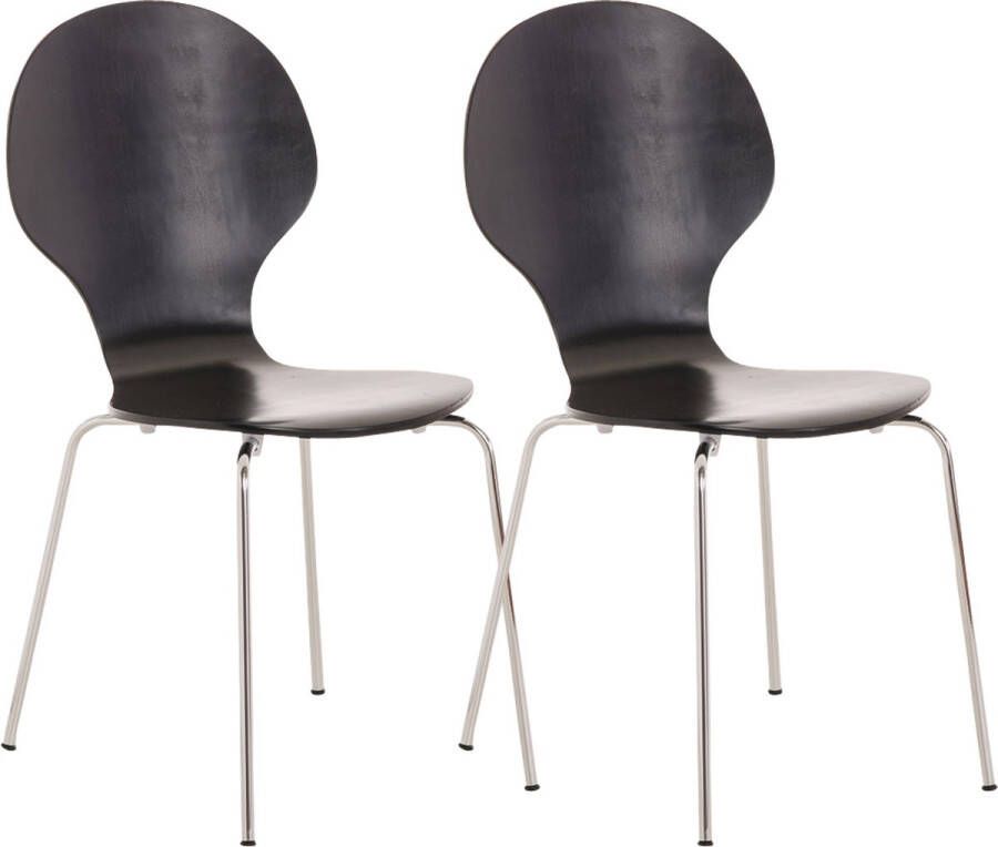 Clp Diego Set van 2 stapelstoelen zwart