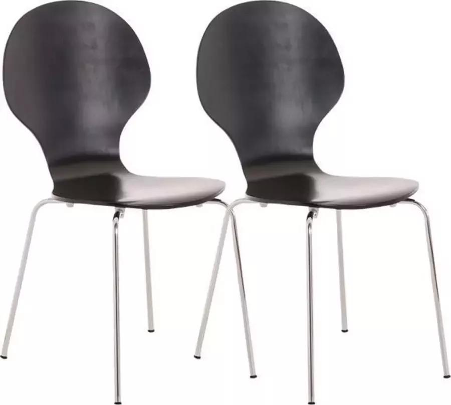 Clp Diego Set van 2 stapelstoelen zwart - Foto 1
