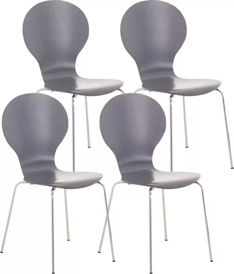 Clp Diego Set van 4 stapelstoelen grijs - Foto 1