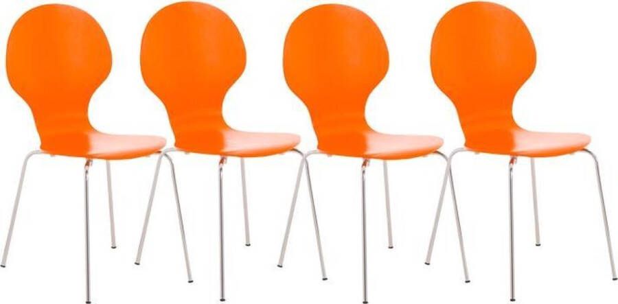 Clp Diego Set van 4 stapelstoelen oranje