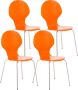 Clp Diego Set van 4 stapelstoelen oranje - Thumbnail 1