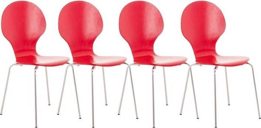 Clp Diego Set van 4 stapelstoelen rood