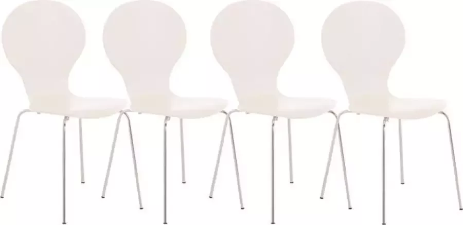 Clp Diego Set van 4 stapelstoelen wit
