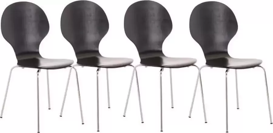 Clp Diego Set van 4 stapelstoelen zwart - Foto 1