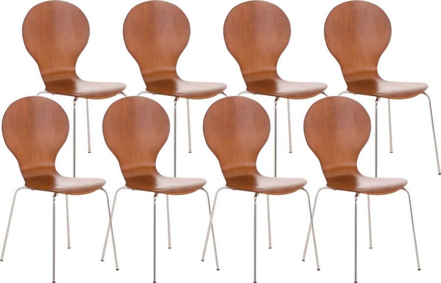 Clp Diego Set van 8 stapelstoelen bruin