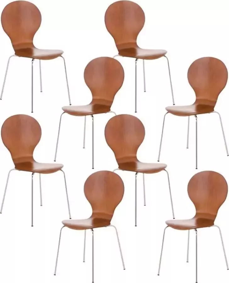 Clp Diego Set van 8 stapelstoelen bruin - Foto 1