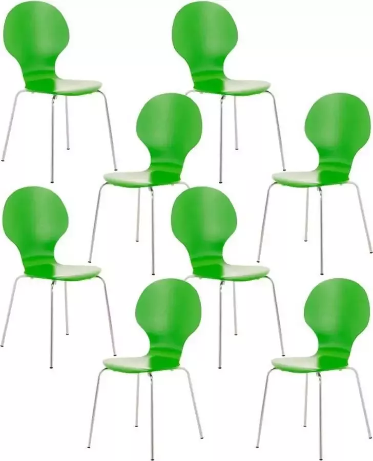 Clp Diego Set van 8 stapelstoelen groen