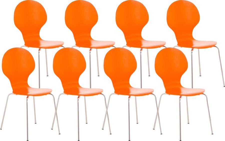 Clp Diego Set van 8 stapelstoelen oranje
