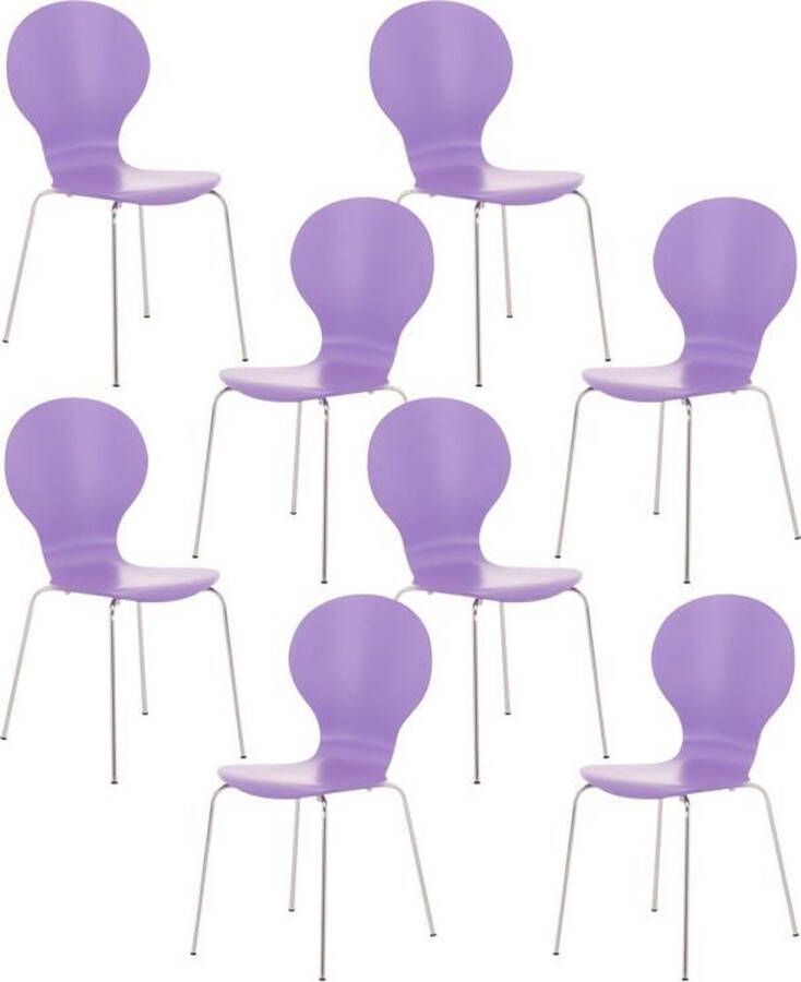 CLP Diego Set van 8 stapelstoelen purper