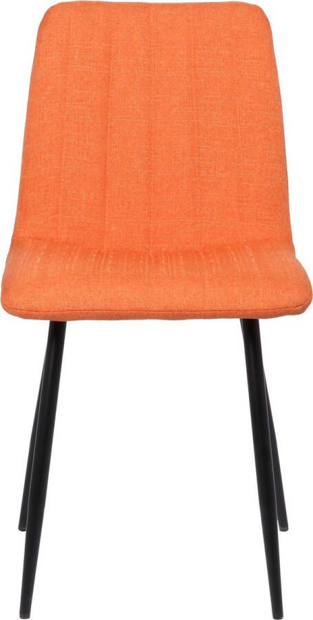 Clp Dijon Eetkamerstoel Zonder armleuning Metaal onderstel oranje Stof - Foto 1