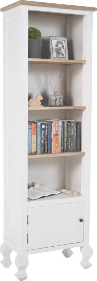 Clp Dorma boekenplank Staande plank van hout Vrijstaande plank voor hal en woonkamer natura wit