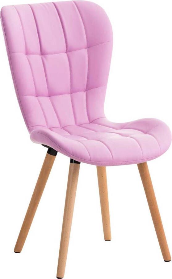 Clp Elda Eetkamerstoel Zonder armleuning Hout Kunstleer roze - Foto 1