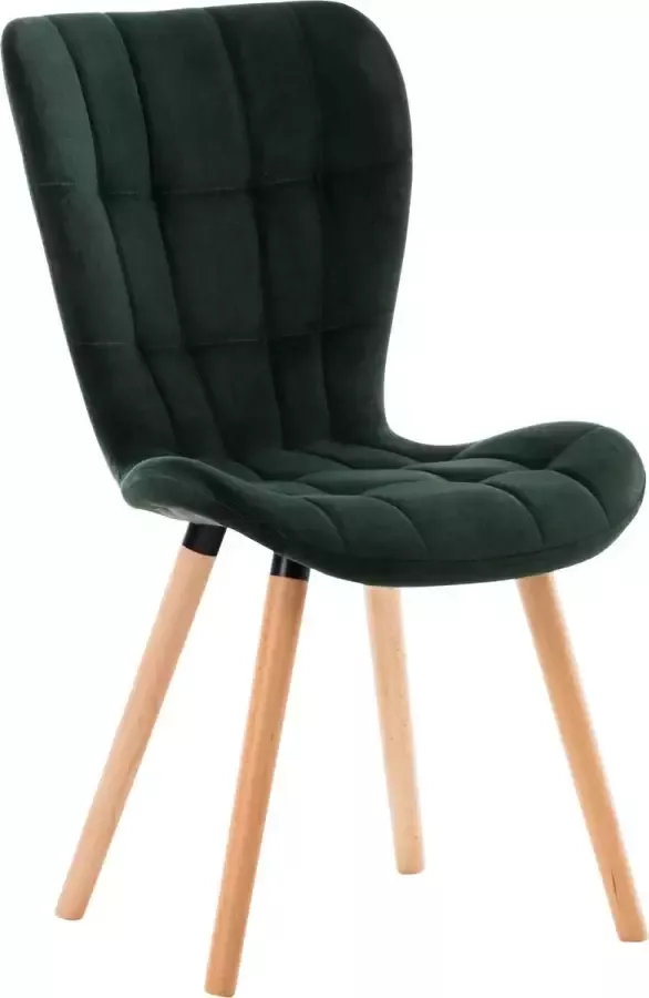 Clp Elda Eetkamerstoel Zonder armleuning Hout Velvet Fluweel groen
