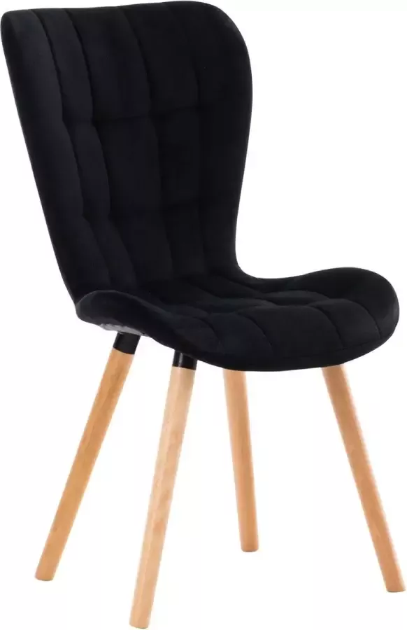 CLP Elda Eetkamerstoel Zonder armleuning Hout Velvet Fluweel zwart - Foto 1