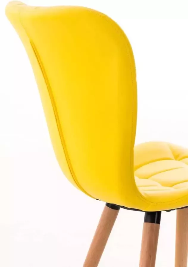 Clp Elda Set van 4 eetkamerstoelen Kunstleer geel