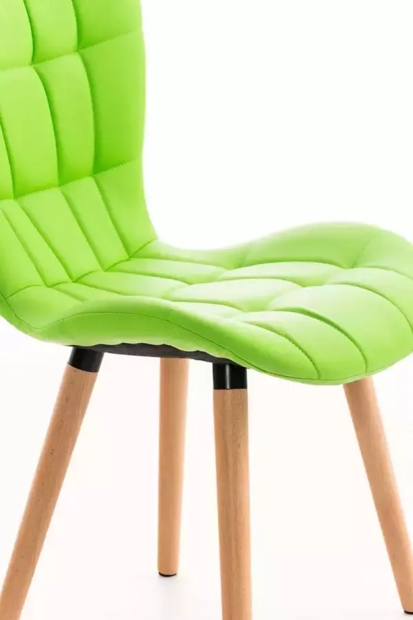 Clp Elda Set van 4 eetkamerstoelen Kunstleer groen