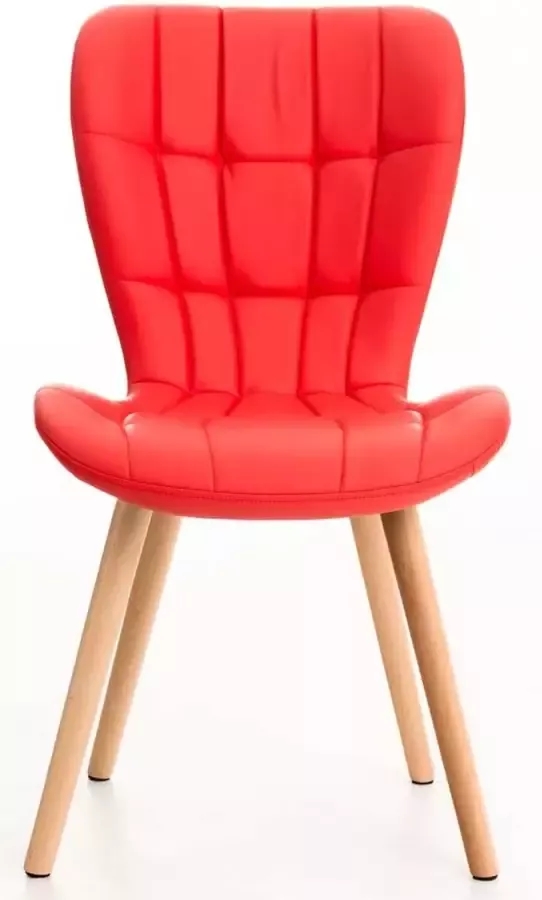 Clp Elda Set van 4 eetkamerstoelen Kunstleer rood