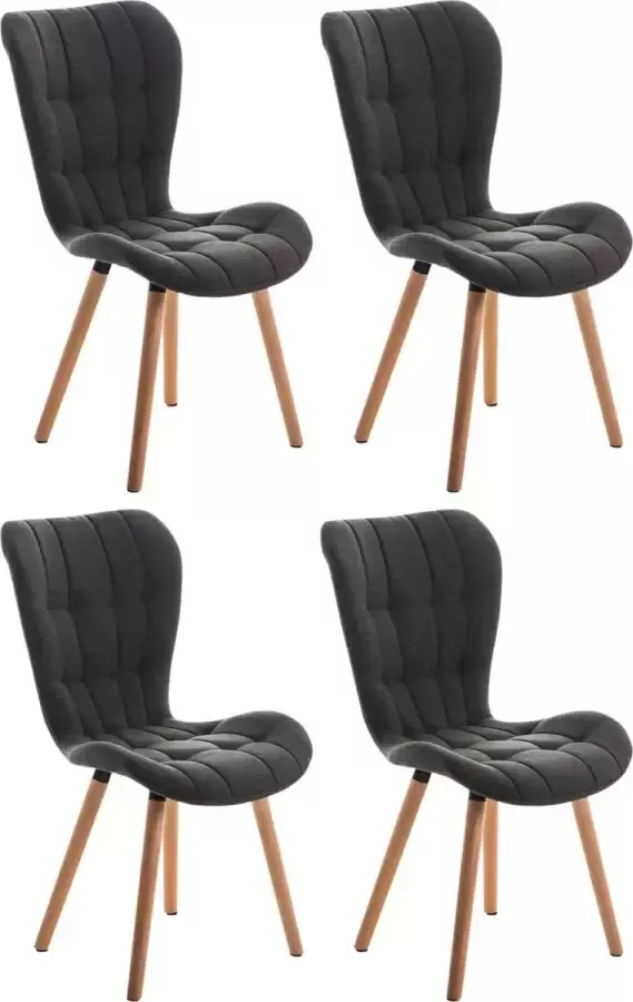 Clp Elda Set van 4 Eetkamerstoelen Stof donkergrijs