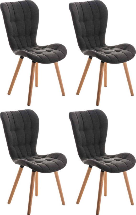 Clp Elda Set van 4 Eetkamerstoelen Stof donkergrijs