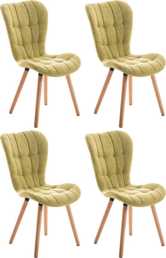 Clp Elda Set van 4 Eetkamerstoelen Stof zwart