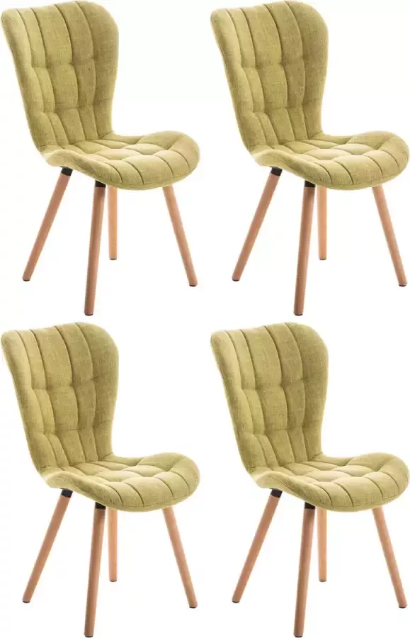 CLP Elda Set van 4 Eetkamerstoelen Stof zwart