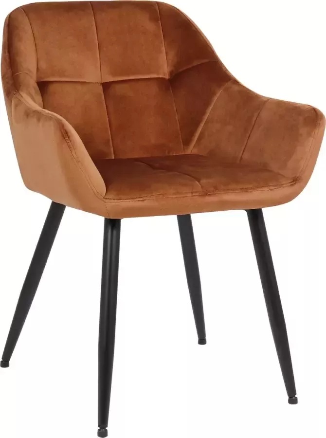 CLP Emia Eetkamerstoel Met armleuning Velvet bruin Fluweel - Foto 2